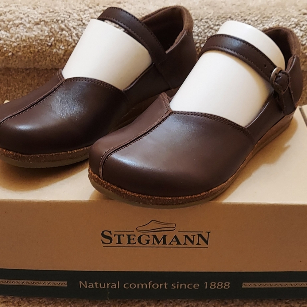Ladies New Stegmann Brown Leather Eva Mary Janes Shoes - Size 8